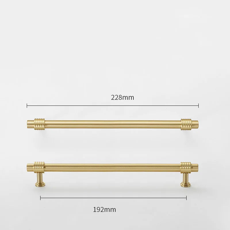 Satin Gold Furniture Handle – Solid Brass Cabinet Knobs and Drawer Pulls (50mm-358mm) 228mm length Handles