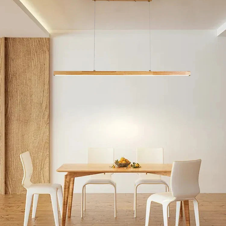 Contemporary Wooden Chandelier - Ideal For Dining Rooms Kitchens Shops And Long Tables With Led