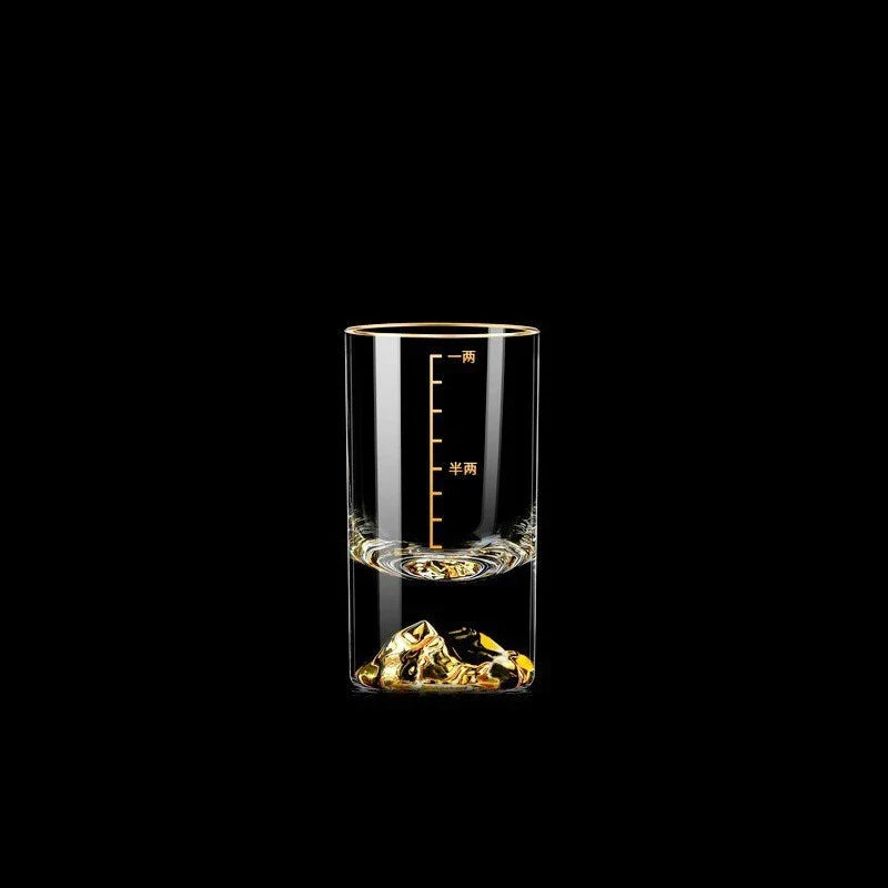 Dlight Decor 50ml/100ml Golden Mountain Shot Glass Thick Bottom Luxury Spirits Cup 50ml / 1pcs