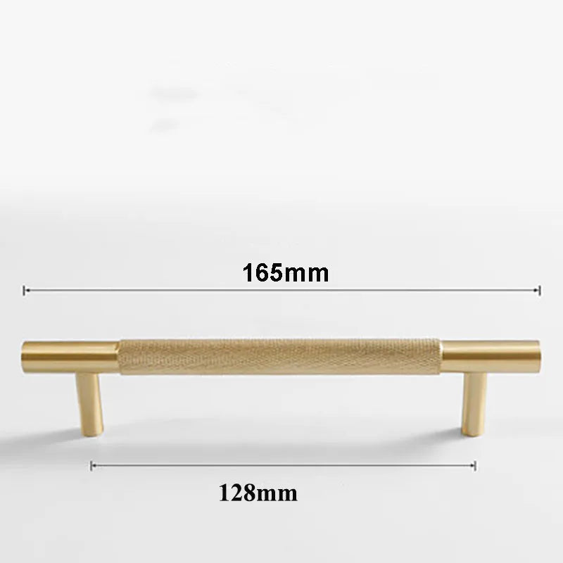 Brass Textured Cabinet Handles – Knurled Wardrobe Pulls and Drawer Knobs for Chest Drawers 9005-165 Handles