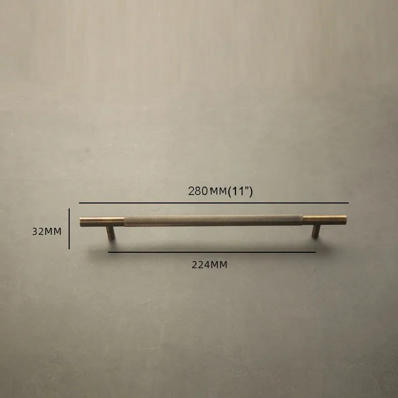 Solid Bronze Cabinet Handles – Antique Brass Wardrobe Bars and Drawer Pulls (20mm-500mm) 280mm Handles