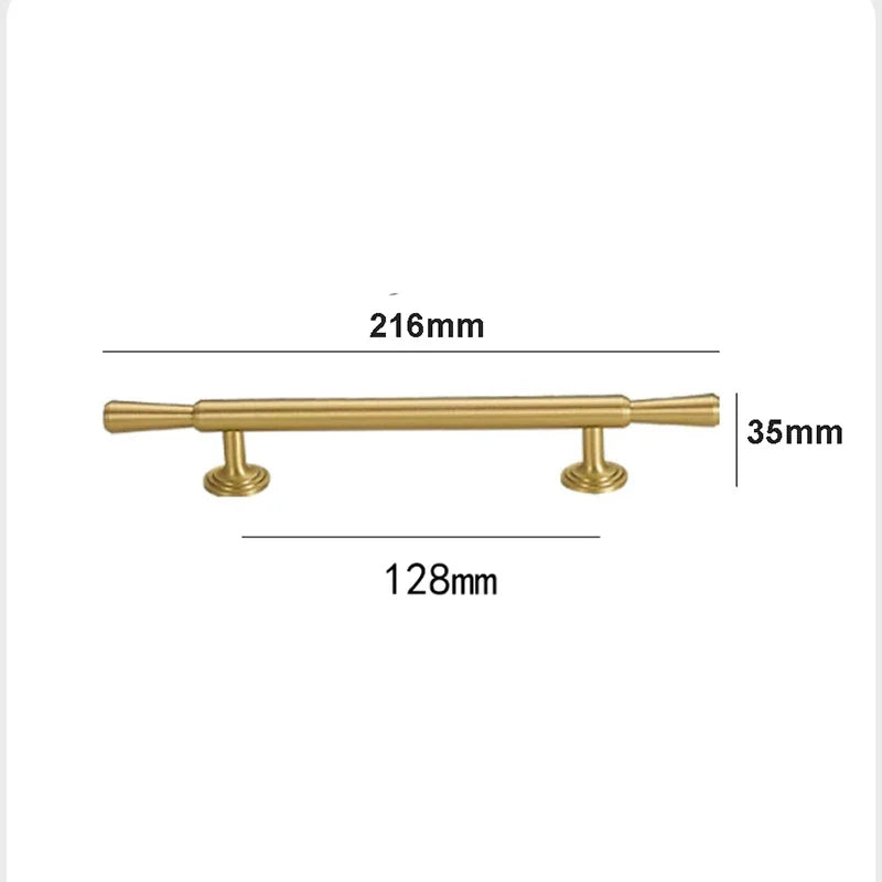 Brushed Gold Brass Cabinet Handles – Modern Knobs and Bar Pulls (50mm-280mm) 216mm Handles