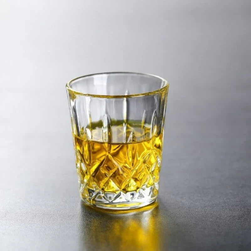 Dlight Decor 6pc Retro Engraved Glass Set Whisky Beer Juice & Water Cups 50ml / 6pcs