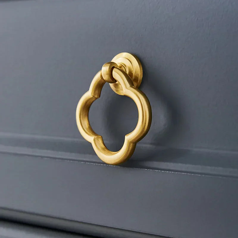 2pcs Brass Dropping Handles – Modern Cabinet and Wardrobe Drawer Pulls 57x50mm knob