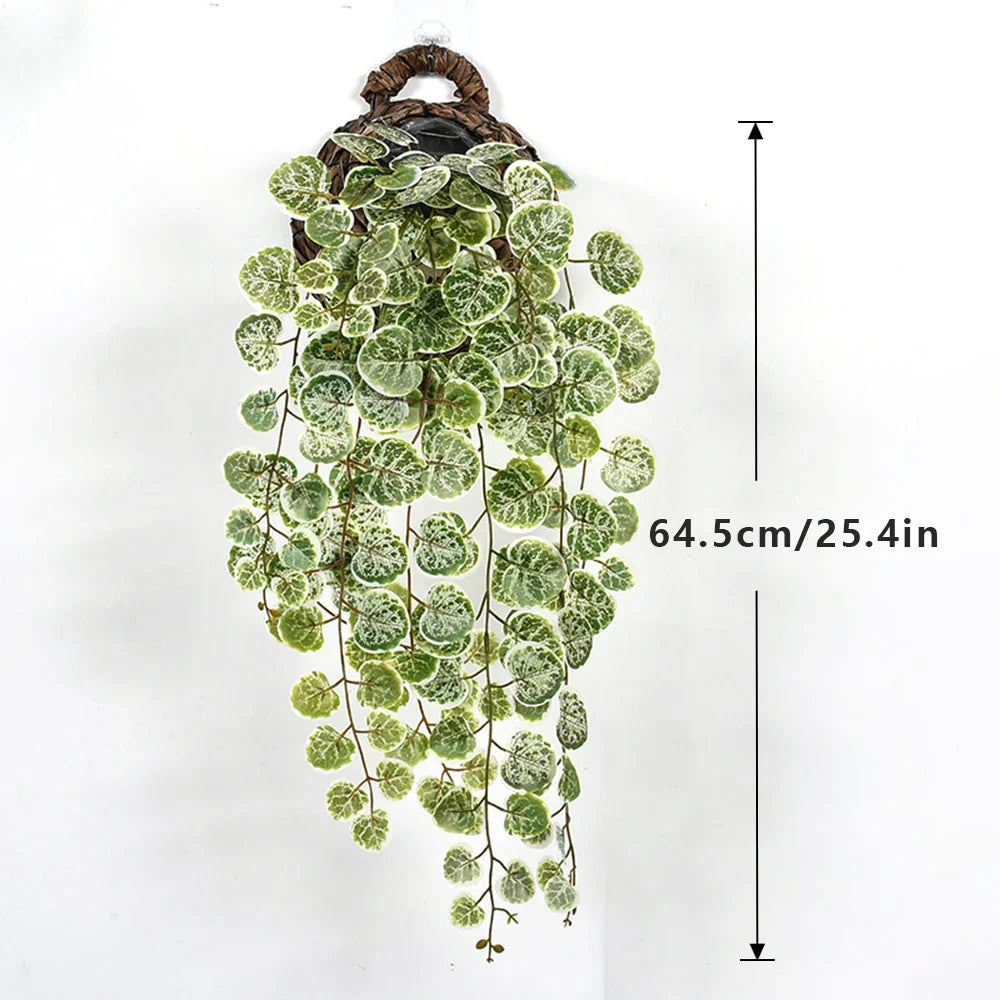 Dlight Decor 64cm Hanging Eucalyptus Vine with Apple Leaves 64.5cm White
