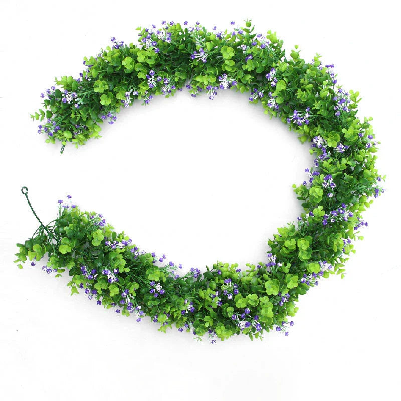 Dlight Decor Eucalyptus Vines with Babysbreath for Wall and Event Decor Purple