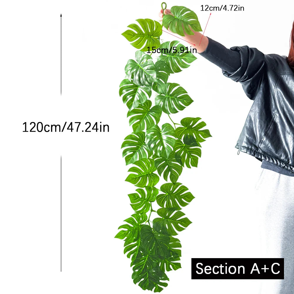Dlight Decor 180cm Hanging Monstera Vine with Turtle Leaves