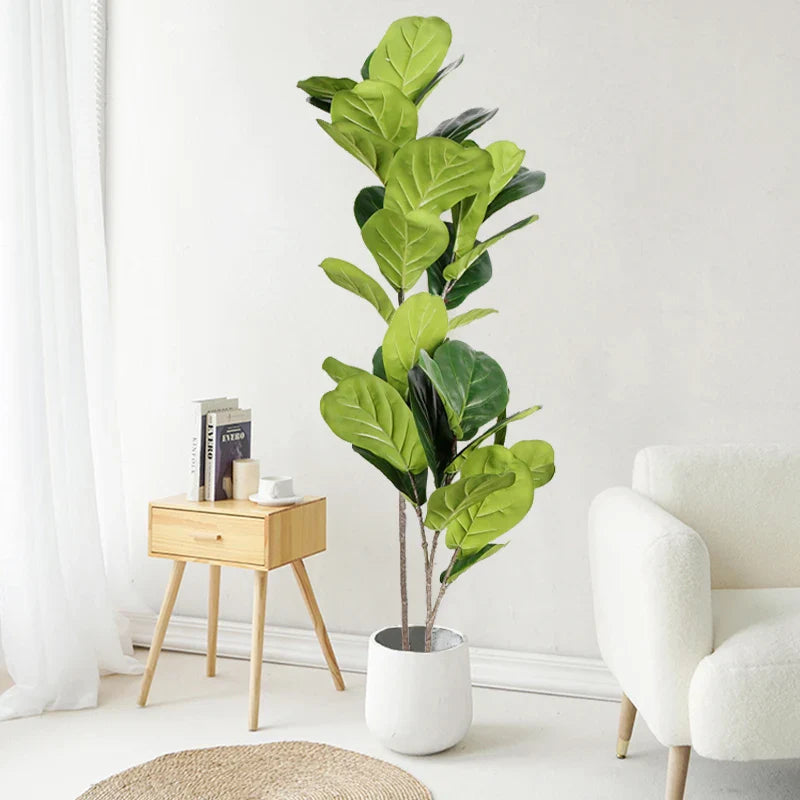 Dlight Decor 113cm Tropical Ficus Tree with Rubber Style Leaves