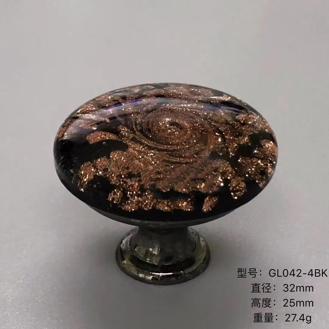 Colorful Floral Glass Cabinet Knobs – Drawer Knobs for Dresser Shoe Cabinet and Kitchen Furniture GL42-4BK Knobs