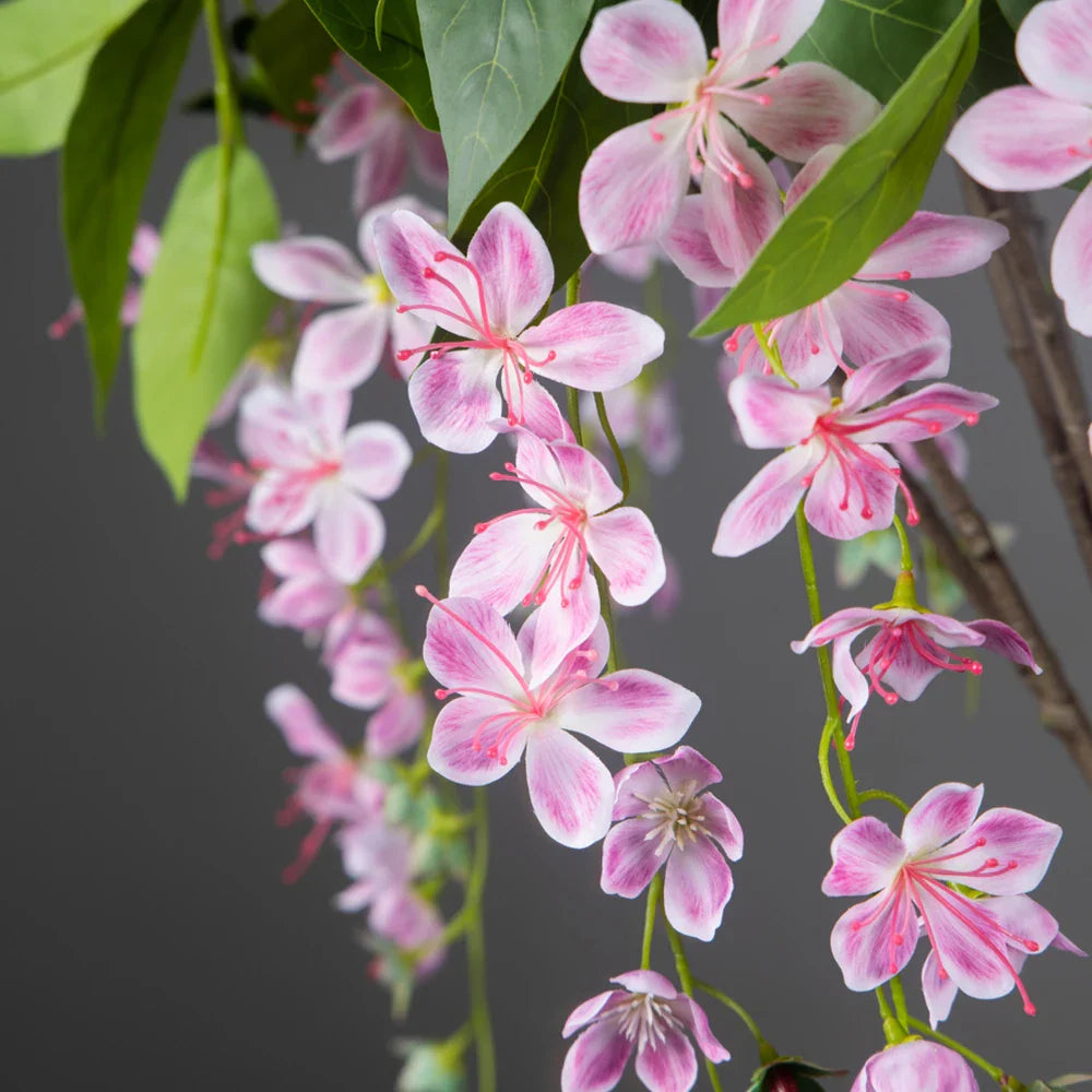 Dlight Decor 95cm Hanging Jasmine Bouquet with Tropical Begonia Flowers
