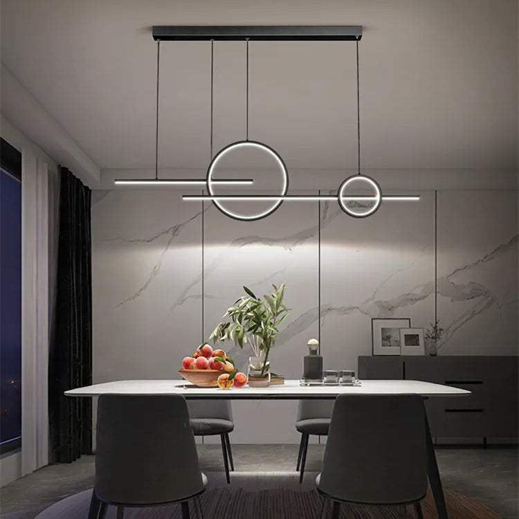 Contemporary Led Restaurant Chandelier - Minimalist Elegance For Living And Dining Spaces With