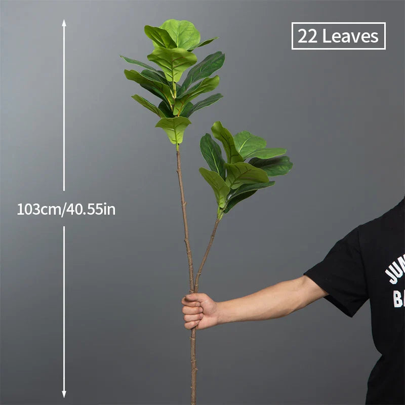 Dlight Decor 132cm Ficus Tree with Tropical Rubber Leaves 103cm 2 Forks