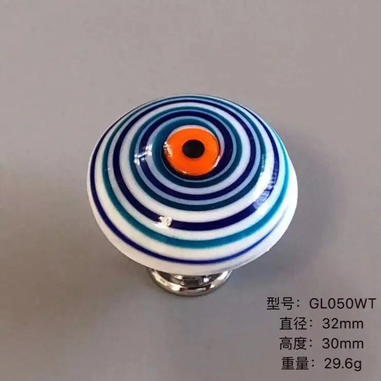 Colorful Floral Glass Cabinet Knobs – Drawer Knobs for Dresser Shoe Cabinet and Kitchen Furniture GL050WT Knobs