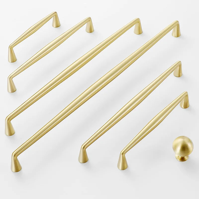 Brass Gold Black and Gray Cabinet Handles – Nordic Wardrobe Knobs and American Bar Pulls Gold / 268mm(CC 256) Handles