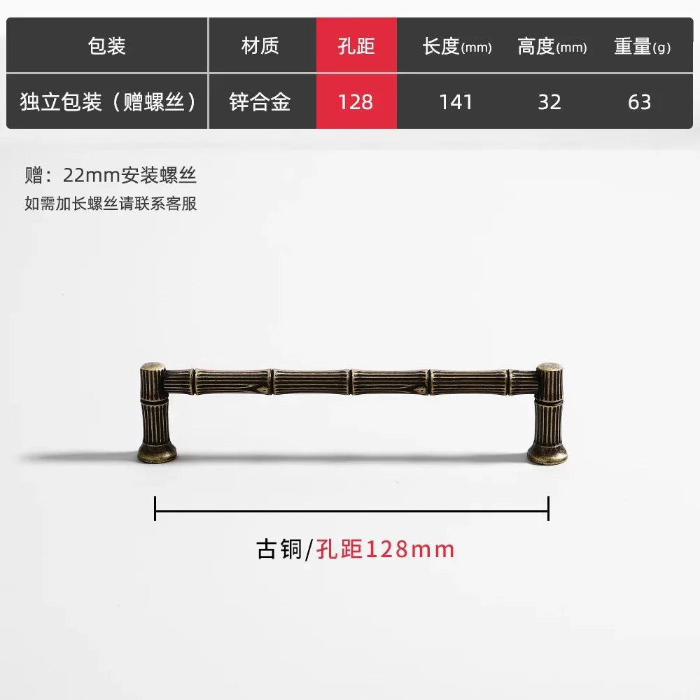 Antique Zinc Alloy Drawer and Cabinet Handles – Retro Bronze Vintage Style 8966 Bronze 128mm Handles