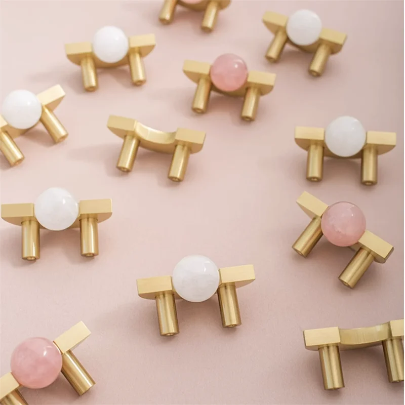 Solid Brass Acrylic Cabinet Handles and Knobs – Elegant Pulls for Drawers Dressers and Bathroom Furniture Knobs