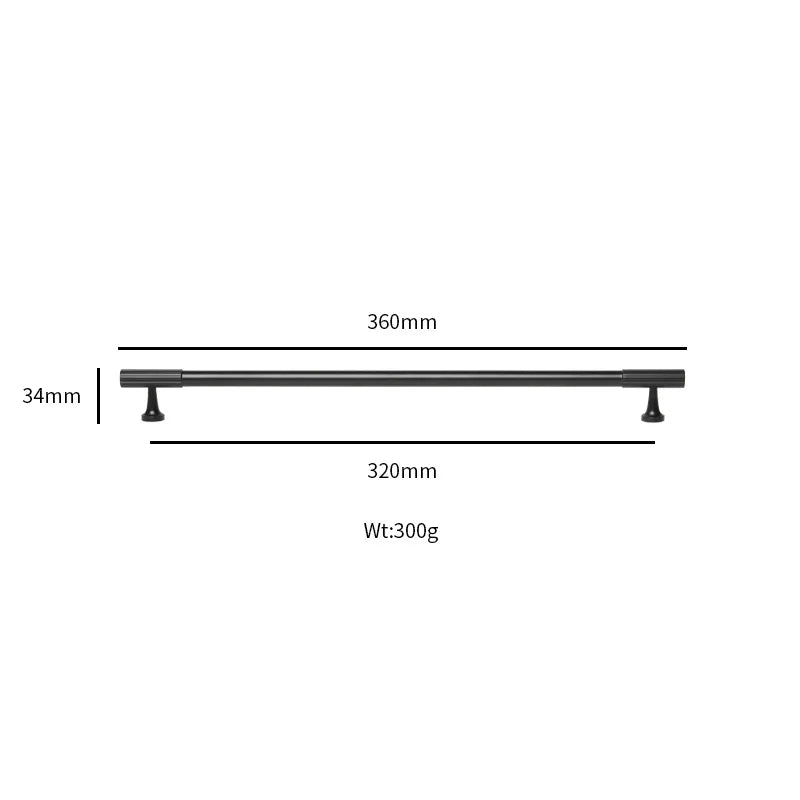 Black Vertical Line Brass Furniture Handles – Cabinet Drawer Knobs and Wardrobe Pulls 360mm Handles