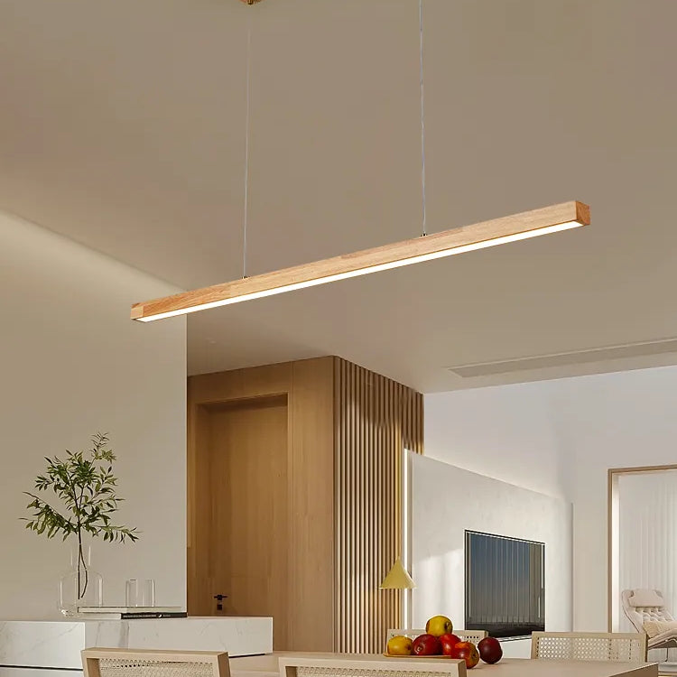 Contemporary Wooden Chandelier - Ideal For Dining Rooms Kitchens Shops And Long Tables With Led