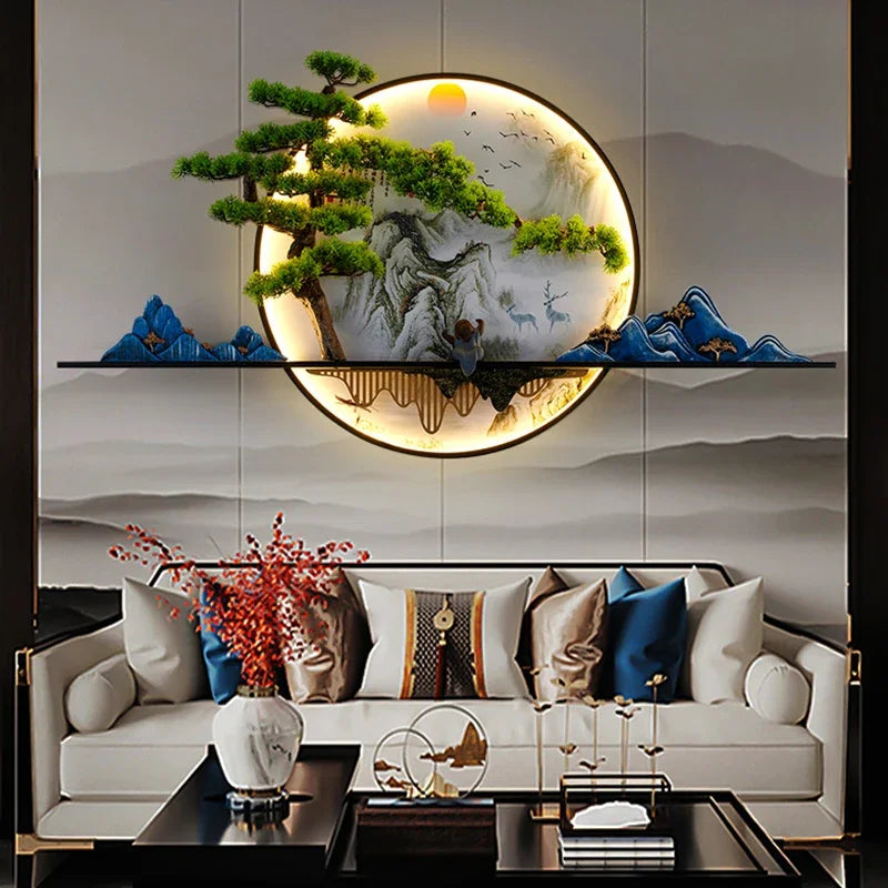 Dlight Decor Chinese Landscape LED Wall Glow Wall Art