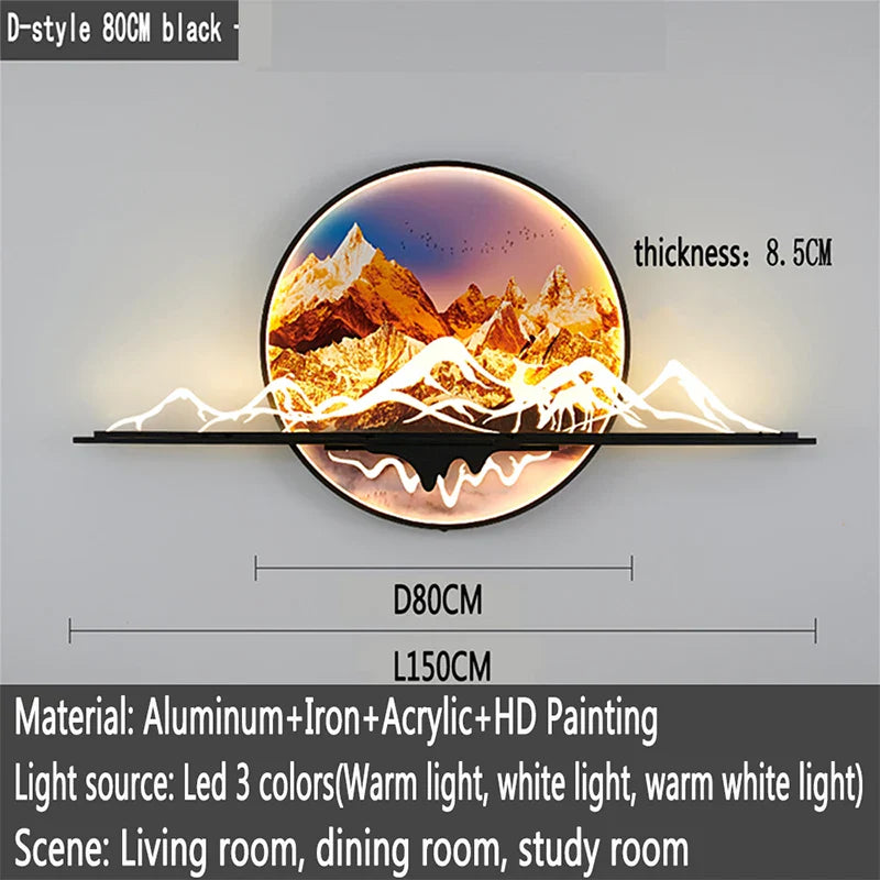 Dlight Decor Artistic Landscape Wall Glow Lamp E L150CM / M / CHINA|3 colors Wall Art