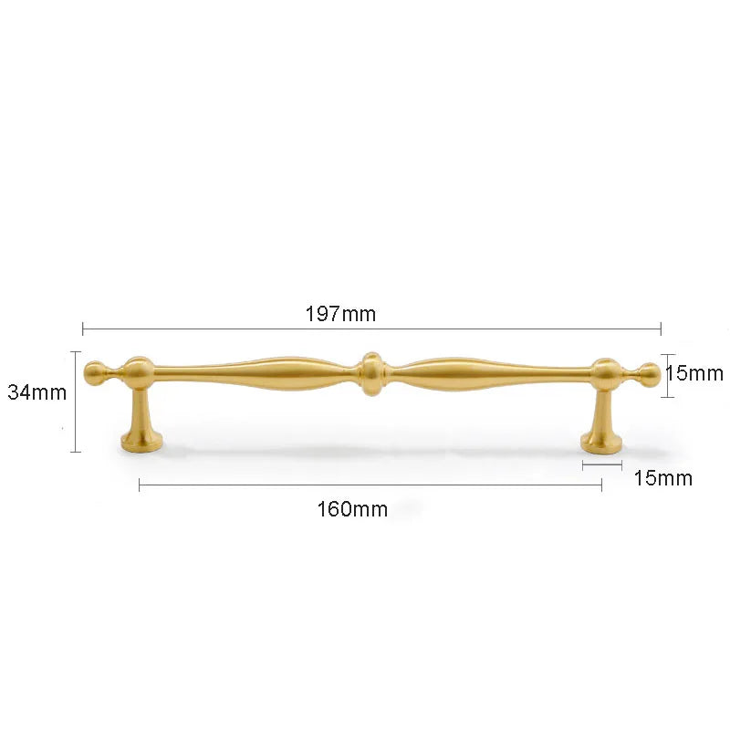 New Brass Cabinet Handles – Modern T-Bar Pulls and Drawer Knobs for Kitchen and Wardrobe 197mm Handles