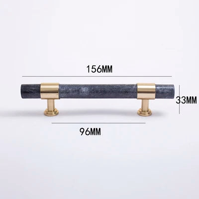 Natural Marble and Crystal T-Bar Cabinet Handles – Modern Brass Knobs for Kitchen Dresser and Furniture Pulls