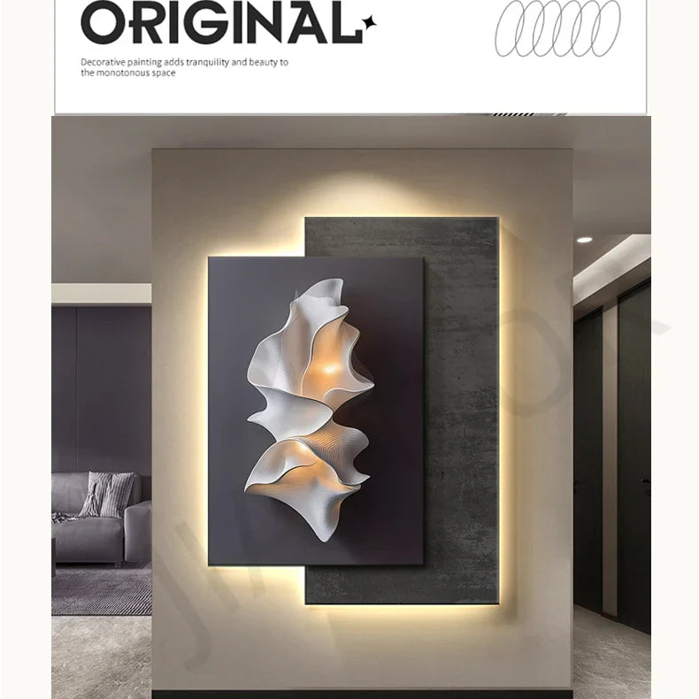 Dlight Decor Crystal Porcelain LED Wall Mural Light Wall Art