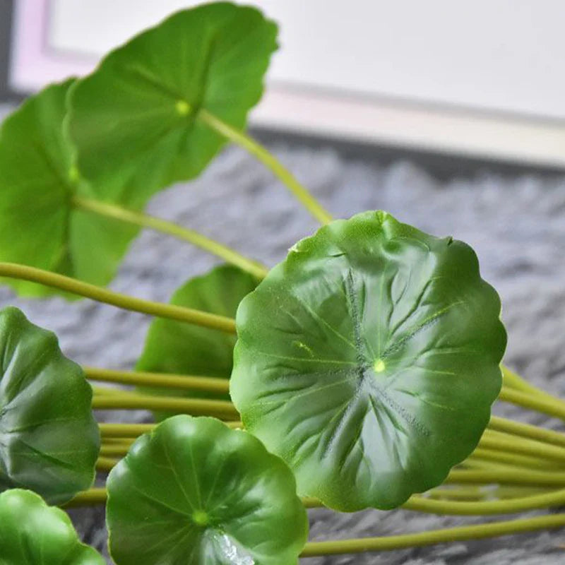 Dlight Decor 37cm Lotus Eucalyptus Leaf Plant with Copper Accents for Home and Office Decor 37cm 18Leaves