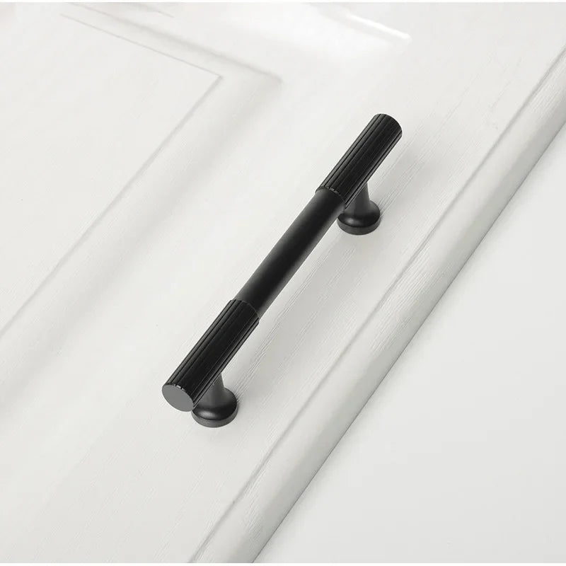 Black Vertical Line Brass Furniture Handles – Cabinet Drawer Knobs and Wardrobe Pulls Handles