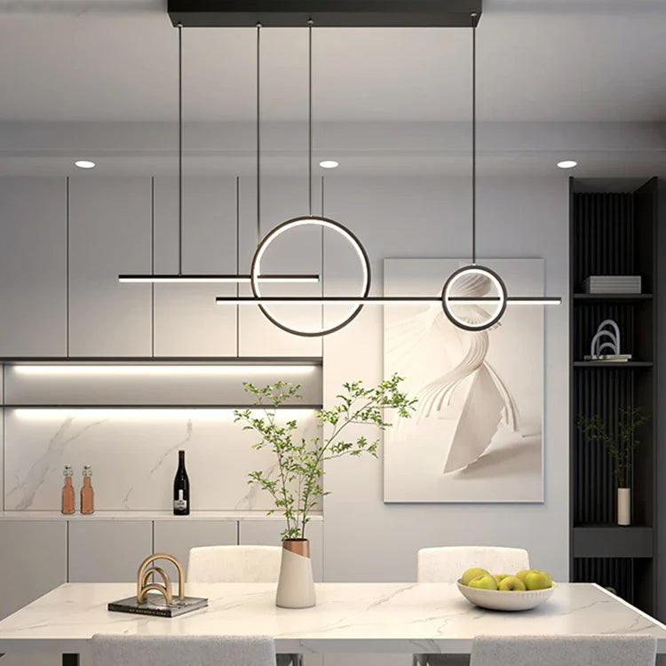 Contemporary Led Restaurant Chandelier - Minimalist Elegance For Living And Dining Spaces With