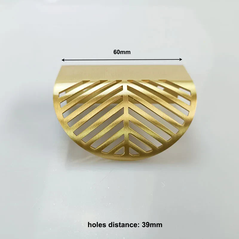 Leaf Shape Brass Handles – Hidden Knobs for Furniture Drawer Dresser and Wardrobe TB-3001-60 Knob