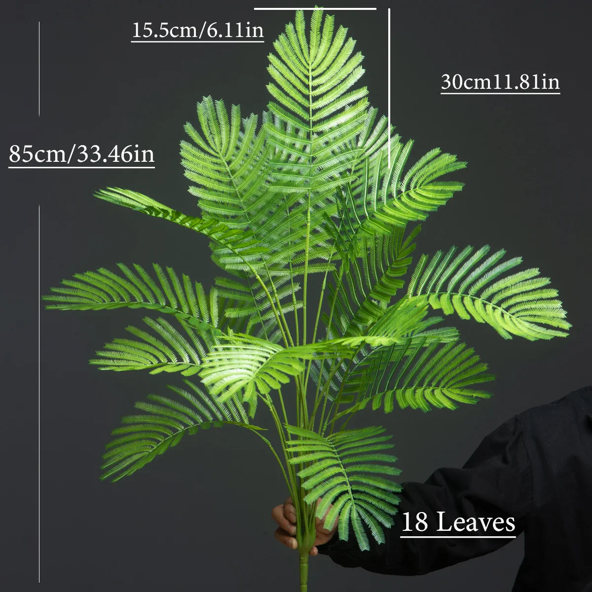 Dlight Decor 88cm Tropical Palm Monstera Plant with 18 Forks for Floor and Event Decor 85cm 18Leaves C