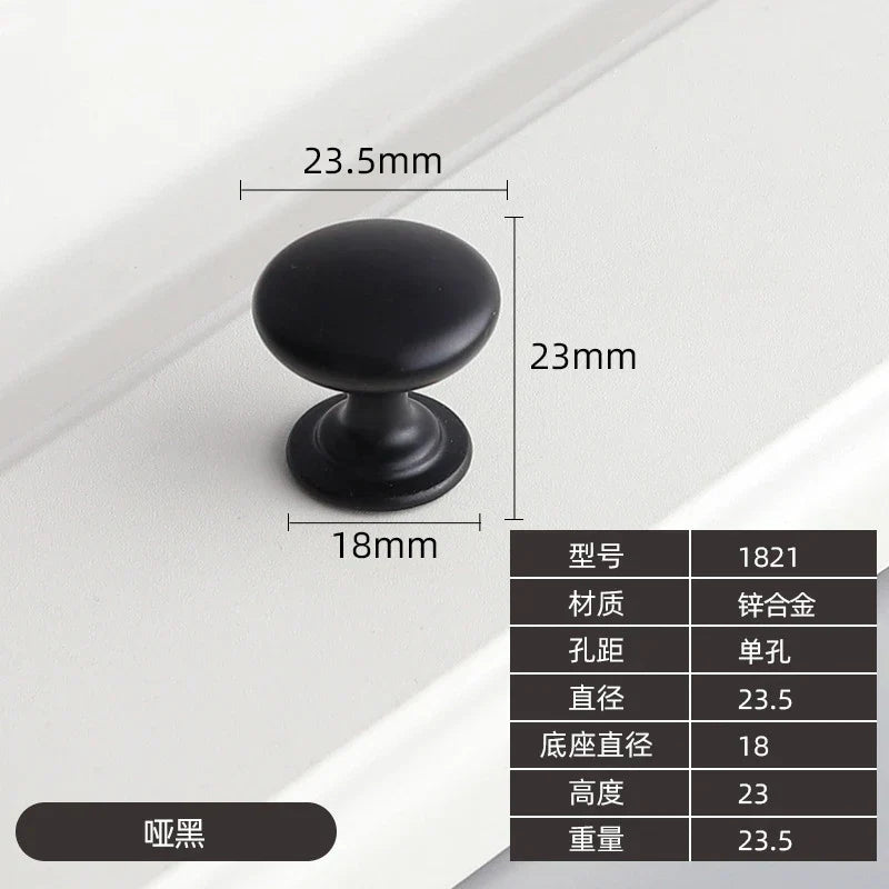 Modern Zinc Alloy Drawer Knobs - Single Hole Cabinet Handles for Dresser and Shoe Cabinets I Knobs