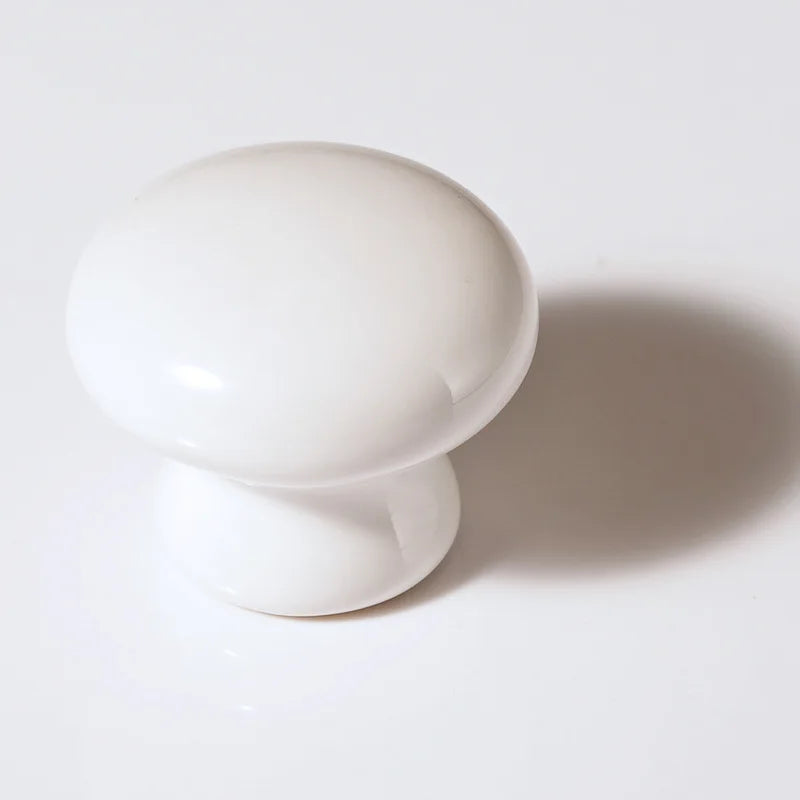 Cartoon Ceramic Cabinet Handles – Single Hole Circular Knobs for Children’s Room Furniture white Knobs