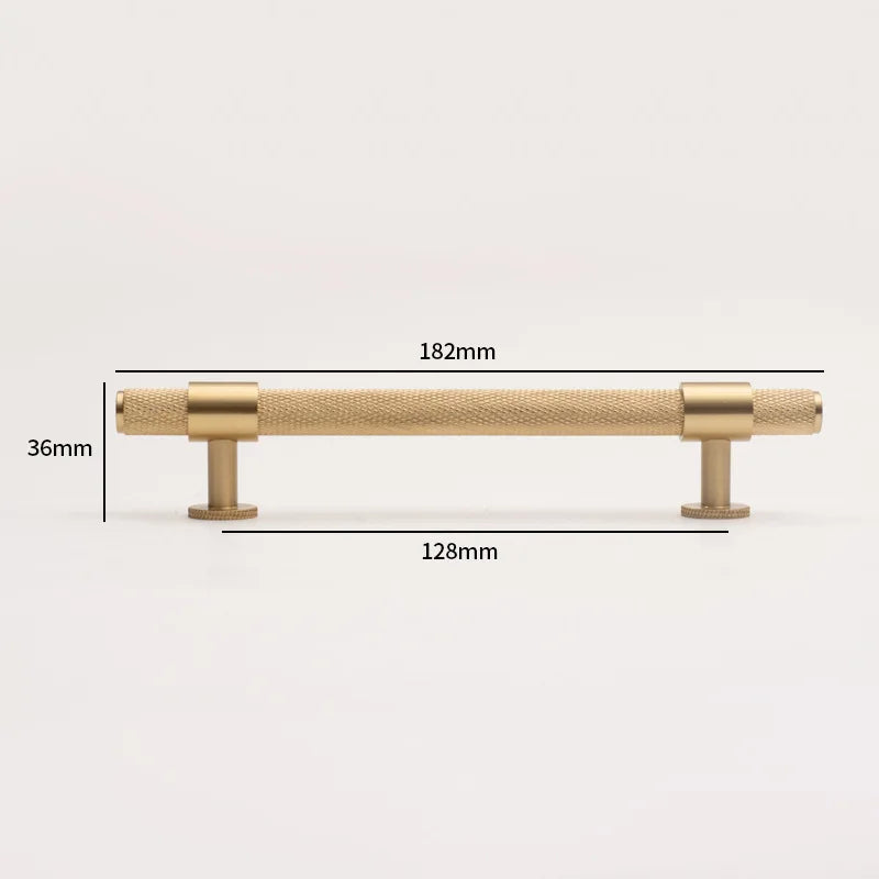 Knurled Brass Handles – Modern Kitchen Cabinet Pulls and Wardrobe Knobs (28mm-278mm) 9006-182 Handles