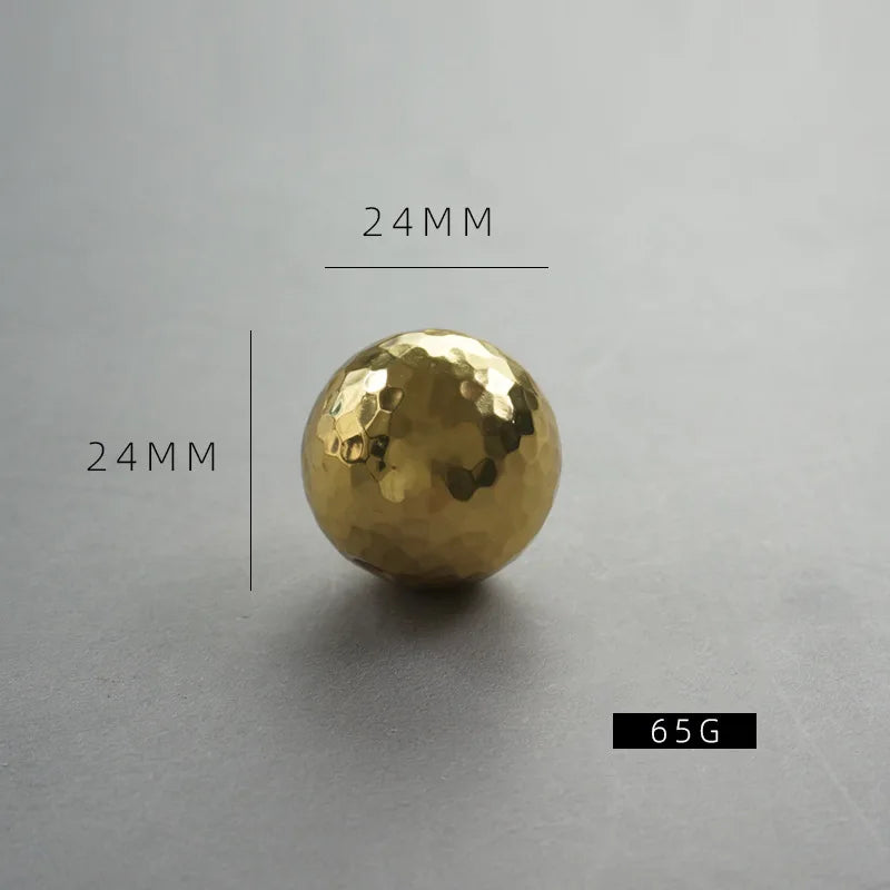 Nordic Handmade Brass Hammered Cabinet Handles – High-End Pulls for Drawers Wardrobes and Kitchen Furniture Ball medium