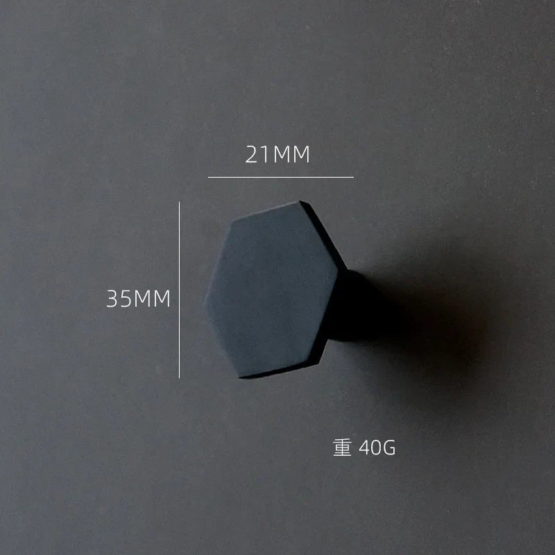 1 Piece - Mini Hexagon Gold Drawer Knob – Luxury Zinc Alloy Single Hole Handle for Cabinets and Doors Black-35mm knob