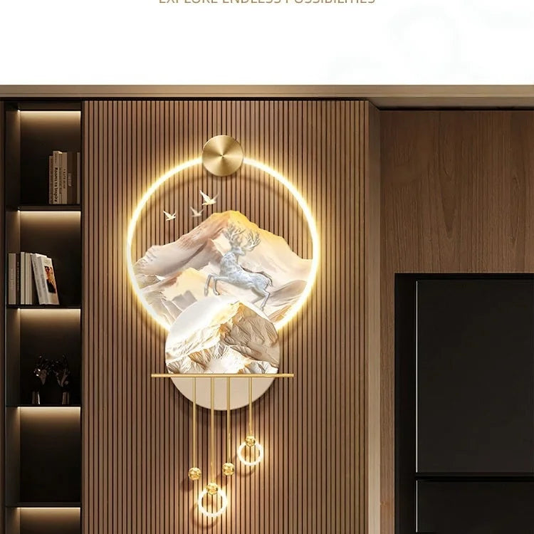 Dlight Decor Elk Mural LED Wall Light Pendant Wall Art