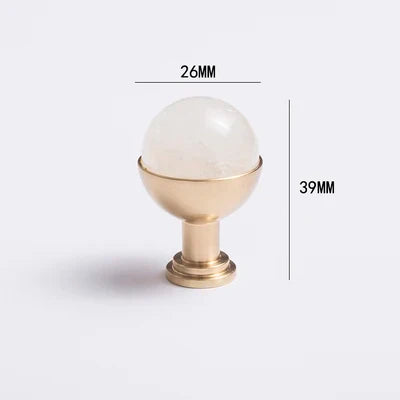 Natural Marble and Crystal T-Bar Cabinet Handles – Modern Brass Knobs for Kitchen Dresser and Furniture Pulls