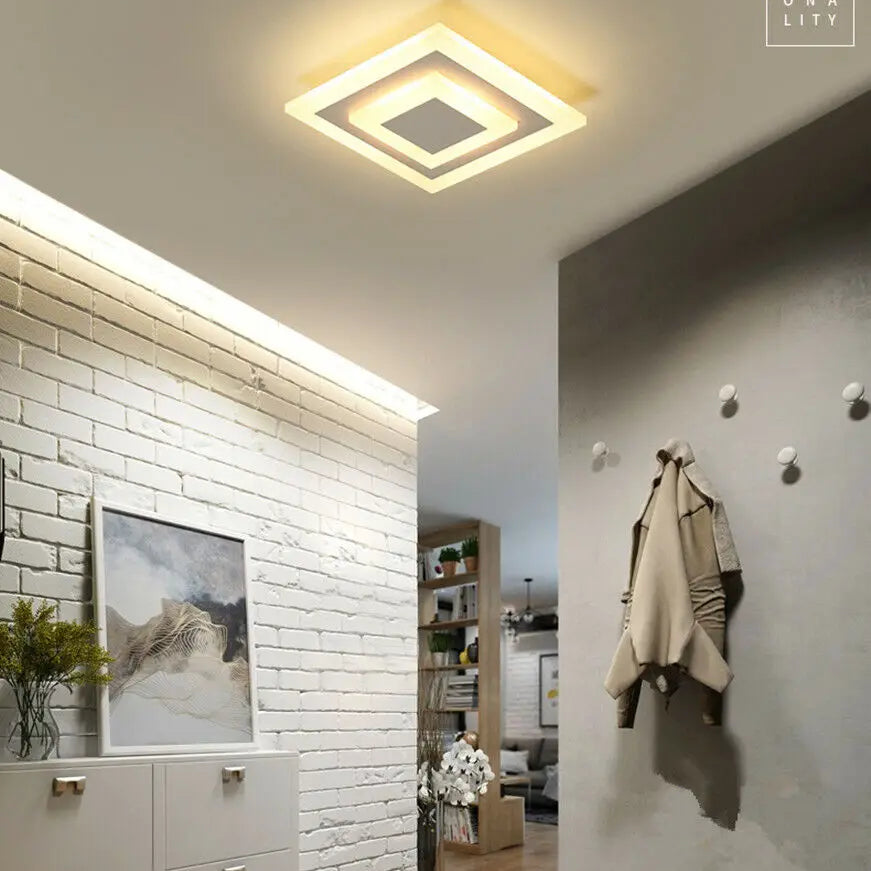 Elegant Led Acrylic Ceiling Light - Dimmable Lighting Fixture For Living Room Bedroom And More