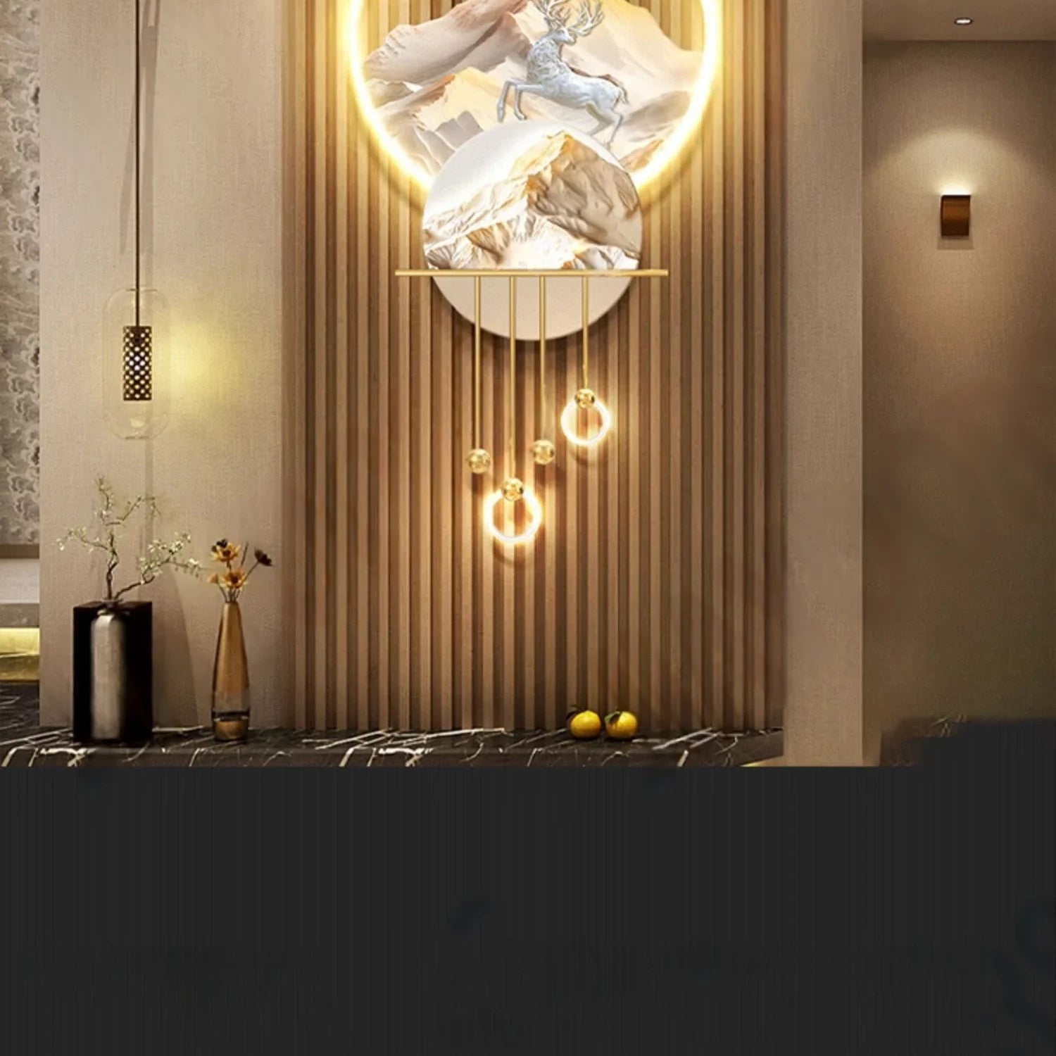 Dlight Decor Elk Mural LED Wall Light Pendant Wall Art