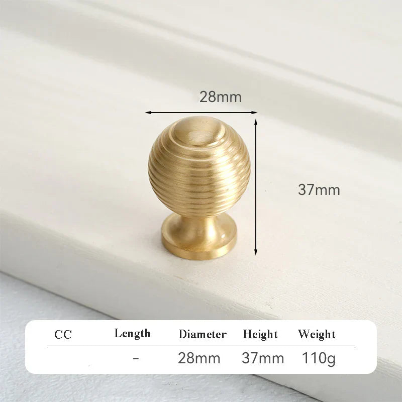 Satin Brushed Gold Brass Cabinet Handles – Modern Wardrobe and Drawer Knobs with French Style 2040-028 Handles