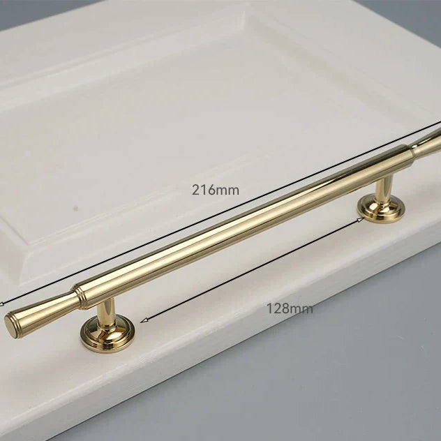 Chrome and Polished Gold Brass Furniture Handles – Modern Cabinet Drawer and Wardrobe Knobs 2030-PG 216mm Handles
