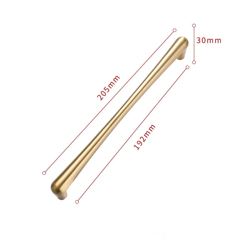 Solid Brass Cabinet Handles – Satin Brass Gold Bar Pulls and Knobs for Drawers and Wardrobes 2008-LS Handles