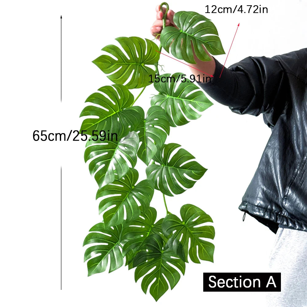Dlight Decor 180cm Hanging Monstera Vine with Turtle Leaves A