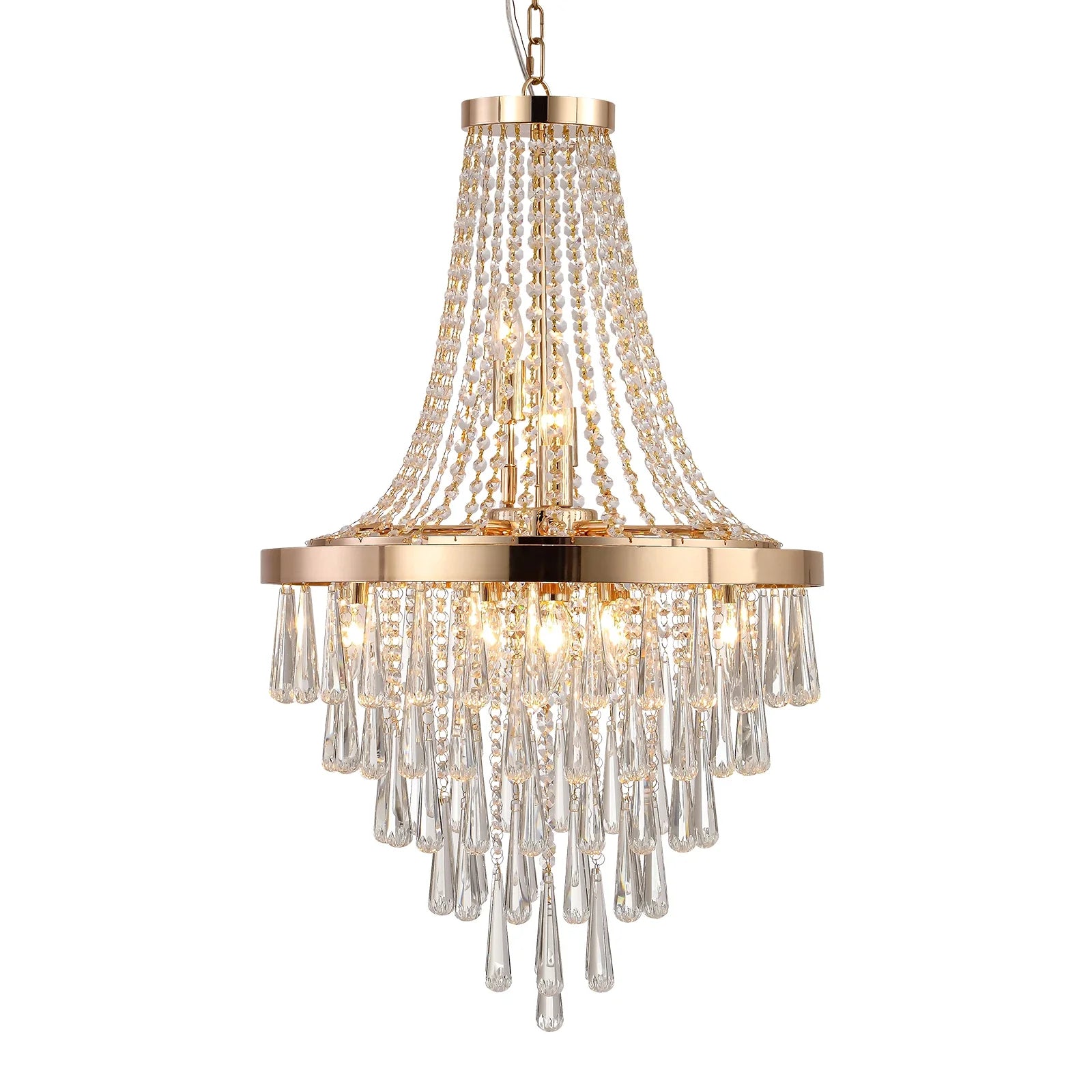 Arabelle 19.7-Inch Gold & Chrome Crystal Chandelier
