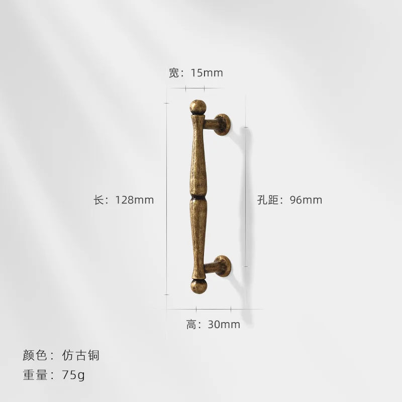 Antique Bronze Wardrobe Door Handles – Zinc Alloy Cabinet Pulls and Drawer Knobs 5068-96mm Handles