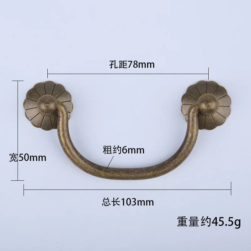 Antique Brass Arch Cabinet Pulls – Vintage Drawer Handles for Home Improvement T Bronzer 78mm Pulls