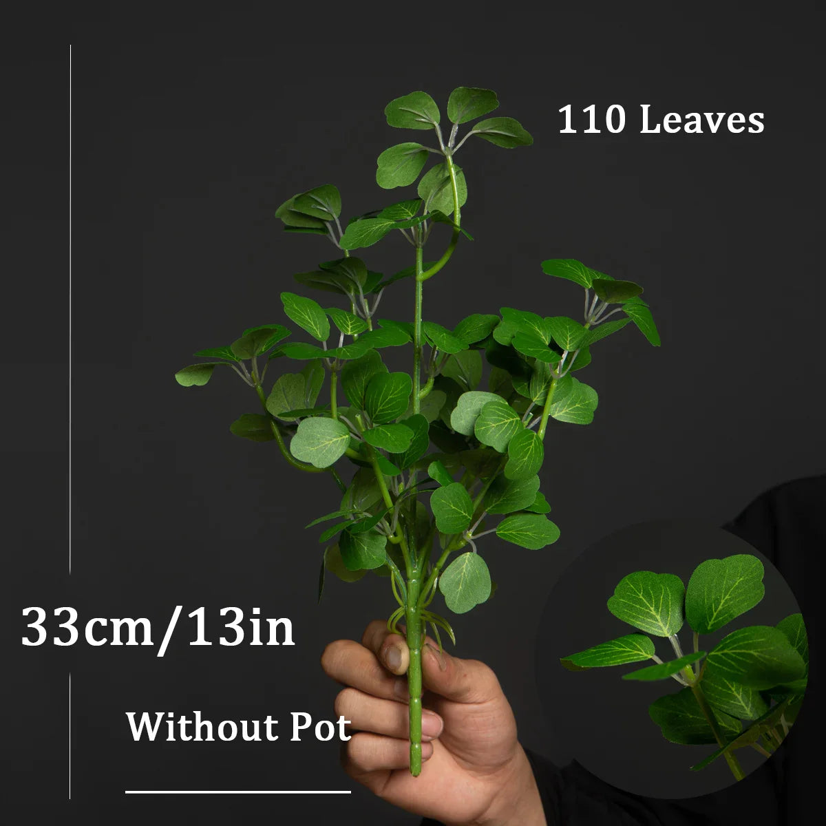 Dlight Decor 33cm Four Leaf Clover Plant with Bell Tree Leaves for Home and Party Decor Green
