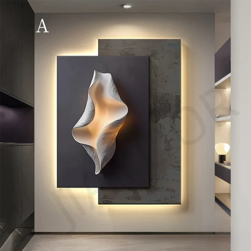 Dlight Decor Crystal Porcelain LED Wall Mural Light A / W75 X H100CM / Dimmable warm light Wall Art